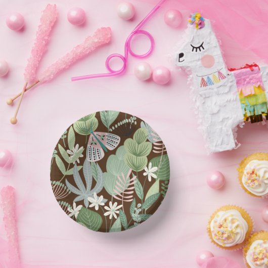 Chique woestijn bruin retro vlinder gebladerte tui papieren kommen (Feest)