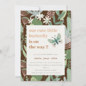 Chique woestijn retro vlinder tuin Baby shower Kaart (Voorkant)