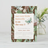 Chique woestijn retro vlinder tuin Baby shower Kaart (Staand voorkant)