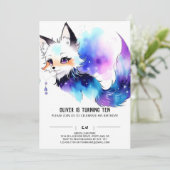 Chique Woodland Fox Verjaardagsfeestje Kaart (Staand voorkant)