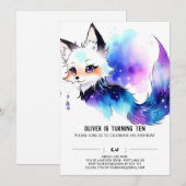 Chique Woodland Fox Verjaardagsfeestje Kaart (Voorkant / Achterkant)