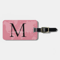 Chique World Traveller Kaart Roze Monogram Naam Sc