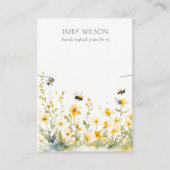 Chique Yellow Spring Wildflower Bee Ketting Displa Visitekaartje (Voorkant)