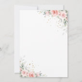 Chique zacht gekleurd blush roze bloemengroen brui bedankkaart (Achterkant)