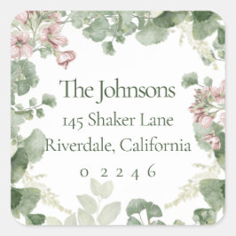 Chique Zacht ingelijste retour adreslabel Vierkante Sticker