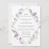 Chique zacht Lila Paarse bloemengroen bruiloft I Kaart (Voorkant)