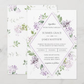 Chique zacht Lila Paarse bloemengroen bruiloft I Kaart (Voorkant / Achterkant)