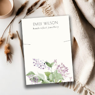 Chique zacht Lila Waterverf bloemige Ketting displ Visitekaartje