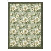 Chique  zacht pastelgroen en ivoorbloemen tafelkleed (Voorkant)