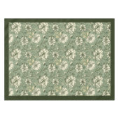 Chique zacht pastelgroen en witte bloemetjes tafelkleed (Voorkant (Horizontaal))