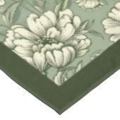 Chique zacht pastelgroen en witte bloemetjes tafelkleed (Gekanteld)