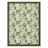 Chique  zacht pastelgroen en witte bloemetjes tafelkleed (Voorkant)