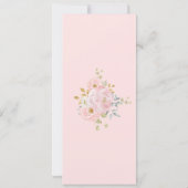 Chique zacht roze Waterverf bloemenbruiloft menu K Kaart (Achterkant)