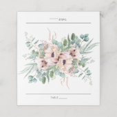 Chique Zachte Blush Roze Bloemen Groen Bruiloft Plaatskaartje (Buitenkant ongevouwen)