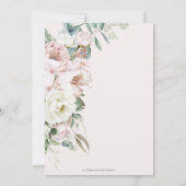 Chique Zachte Blush Roze Ivoor Pioenen Bloemen Bru Kaart (Achterkant)