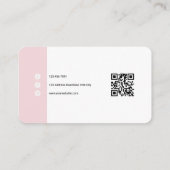Chique Zachte Roze Minimalistische Qr Code Visitekaartje (Achterkant)