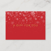 Chique Zakelijke Kerstcadeaubon met Sneeuwvlokken Kortingskaartje (Voorkant)