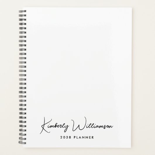 Chique Zakelijke Monogram Script Planner (Voorkant)