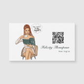 Chique zakenvrouw QR-code (Voorkant)