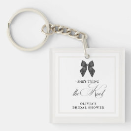 Chique 'Ze Krijgt de Knoop Door' Zwarte Strik Brui Sleutelhanger