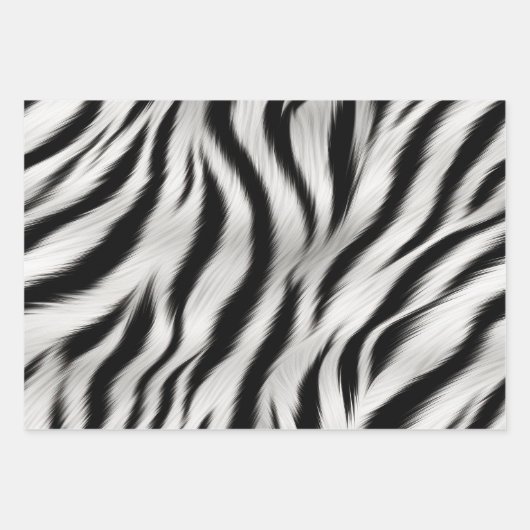 Chique Zebra Dierenprint Bruiloft Inpakpapier Vel (Voorkant)