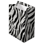 Chique Zebra Dierenprint Bruiloft Medium Cadeauzakje (Voorkant Gekanteld)