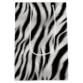 Chique Zebra Dierenprint Bruiloft Medium Cadeauzakje (Achterkant)