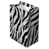 Chique Zebra Dierenprint Bruiloft Medium Cadeauzakje (Achterkant Gekanteld)