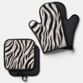 Chique Zebra Dierenprint Bruiloft Ovenwant & Pannenlap Set (Voorkant / Achterkant)