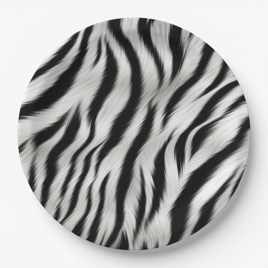 Chique Zebra Dierenprint Bruiloft Papieren Bordje (Voorkant)