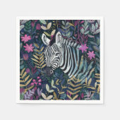 Chique zebra floraal servet (Voorkant)