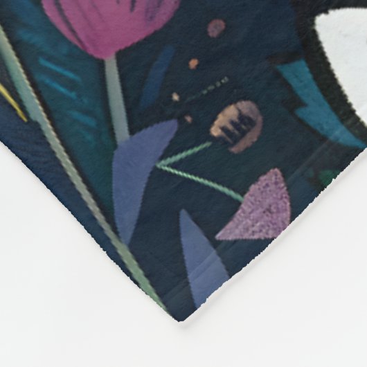 Chique zebra-loof fleece deken (Hoek)