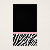 Chique Zebra Print Hang Label Licht Ware Roze Lint Visitekaartje (Achterkant)