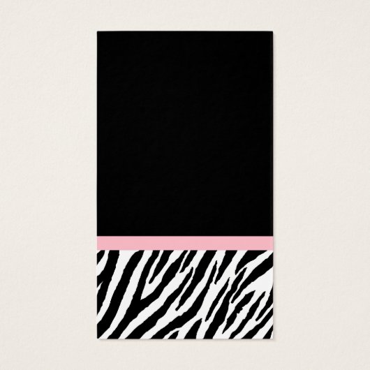 Chique Zebra Print Hang Label Licht Ware Roze Lint Visitekaartje (Achterkant)