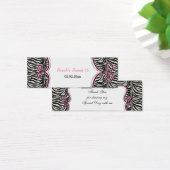 Chique Zebra Print Roze gepersonaliseerde cadeau L Mini Visitekaartjes (Bureau)
