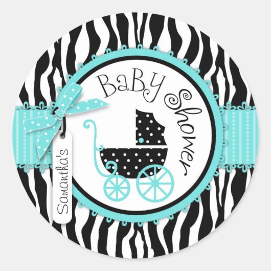 Chique Zebra Print Sticker R-TQBK-2 (Voorkant)