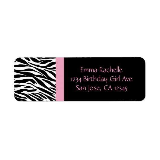 Chique Zebra Retouradreslabels Etiket (Voorkant)