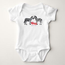 Chique zebra zwart wit met initialen romper