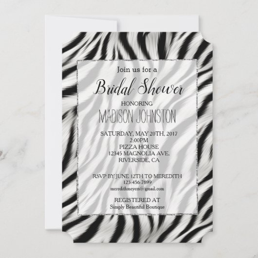 Chique zebraprint kaart (Voorkant)