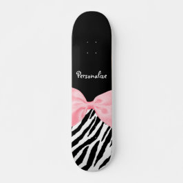 Chique zebraprint zacht meisjeslicht roze lint skateboard