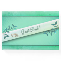 Chique Zeegroene Gastenboek met Ringen