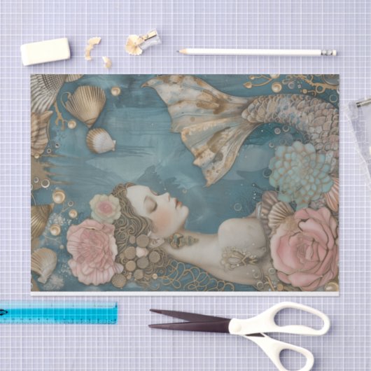 chique zeemeermin decoupage tissuepapier (Craft)