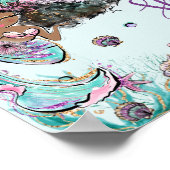 Chique Zeemeermin Verjaardag Baby Shower Neem een  Poster (Hoek)