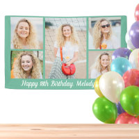 Chique Zeeschuim Groen Verjaardags Fotocollage Fee