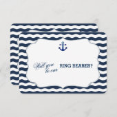 Chique Zeevaart Navy Golven WEES MIJN RINGDRAGER Kaart (Voorkant / Achterkant)