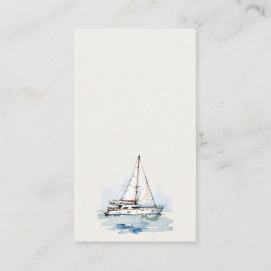 Chique zeilboot Zeegezicht Luier Raffle Vrijgezell Informatiekaartje (Achterkant)
