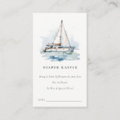 Chique zeilboot Zeegezicht Luier Raffle Vrijgezell Informatiekaartje (Voorkant)