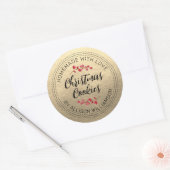 Chique zelfgemaakte kerst cranberry koekjes goud ronde sticker (Envelop)