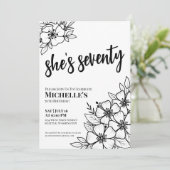 Chique zeventig zwart wit 70e verjaardag feest kaart (Staand voorkant)