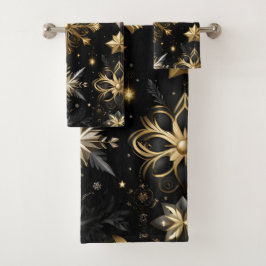 Chique zilver en goud sneeuwvlokken bad handdoek